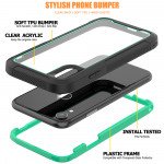 Wholesale iPhone Xr Clear Dual Defense Case (Green)